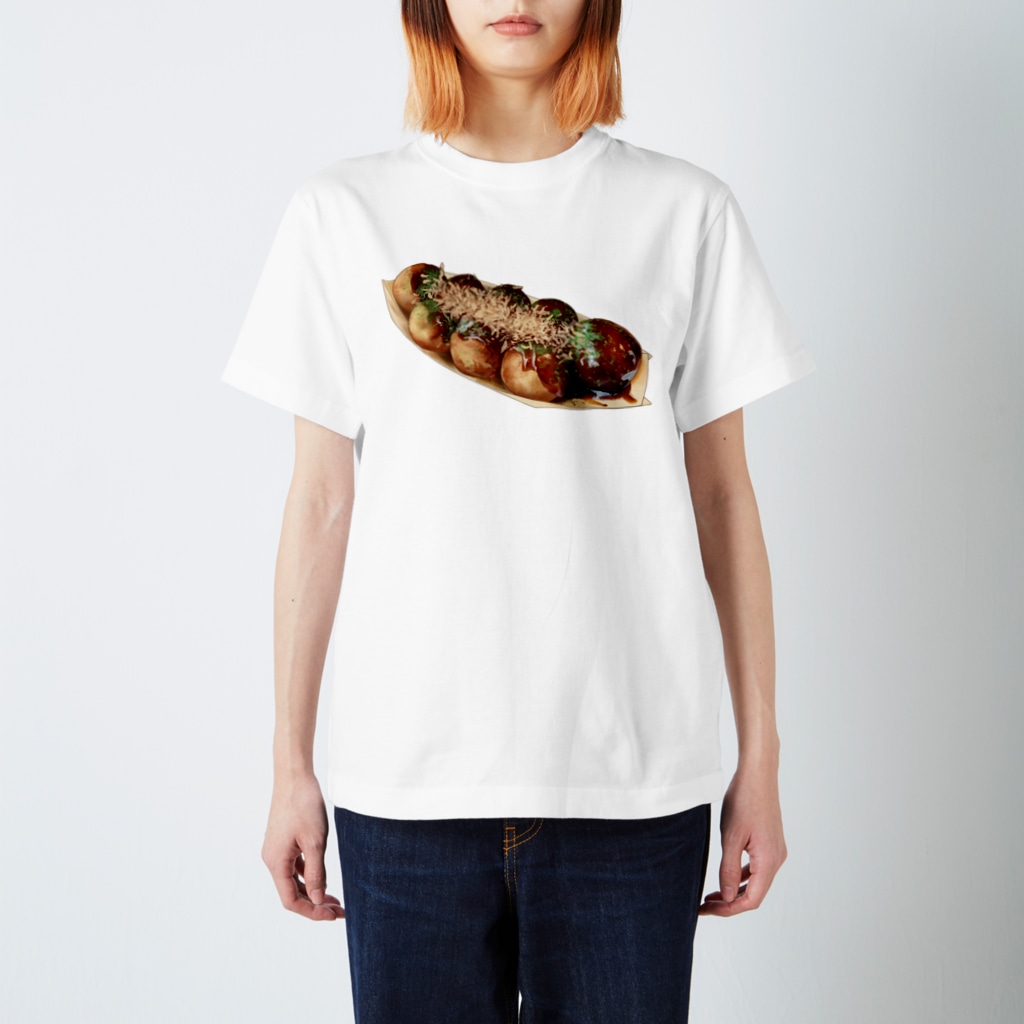 食べ物イラスト たこやき おいしそうなフリーイラスト屋 Oishiso おいしそ Oishiso Oishiso のスタンダードtシャツ通販 Suzuri スズリ