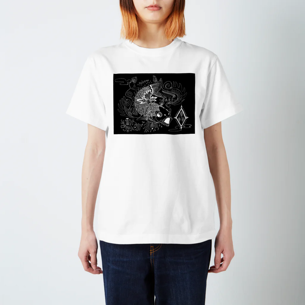 TAAAKの鯉 black スタンダードTシャツ