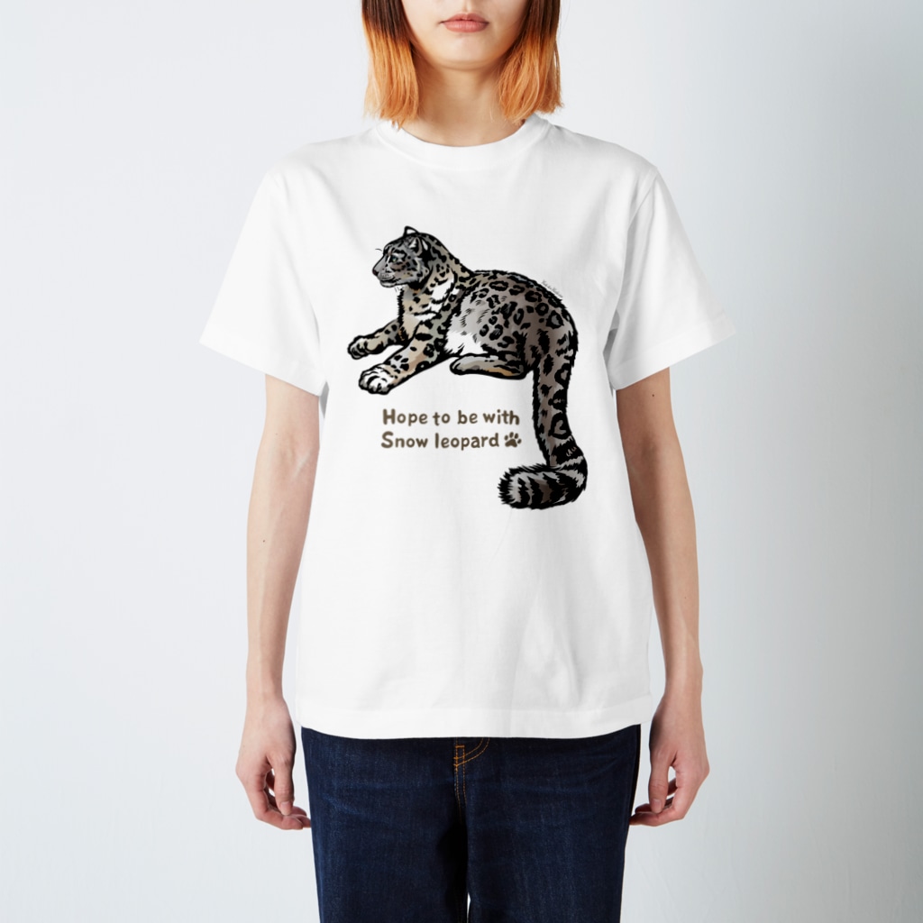 MUSEUM LAB SHOP MITのSnow leopard＊ユキヒョウTシャツ Regular Fit T-Shirt