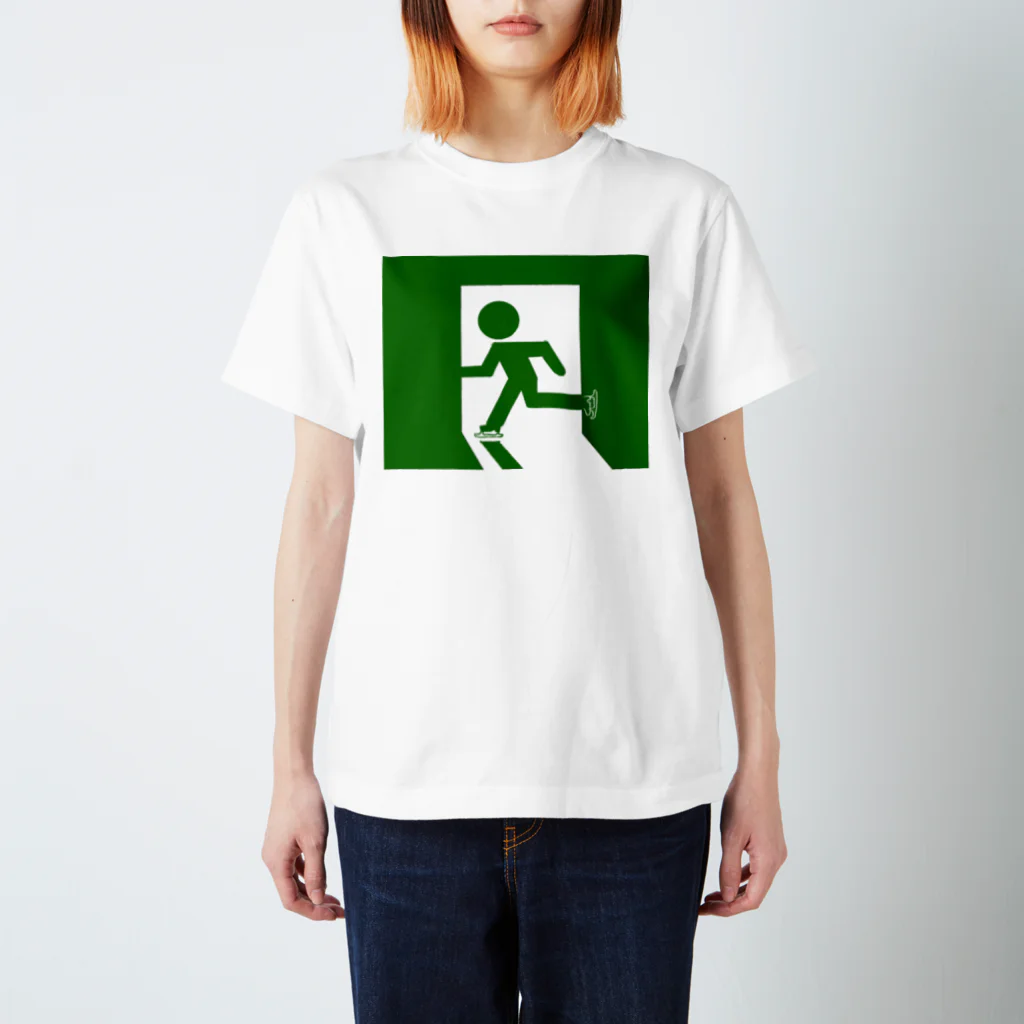 chyumonの非常口スケーター Regular Fit T-Shirt