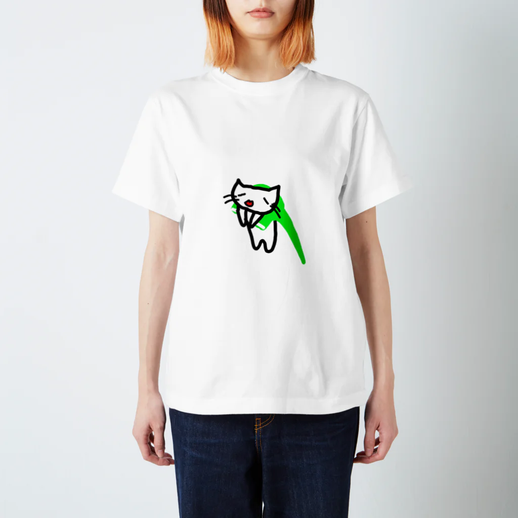 ☆かぼちゃまつり☆LINEスタンプ審査中の糸ようじに挟まったねこ Regular Fit T-Shirt