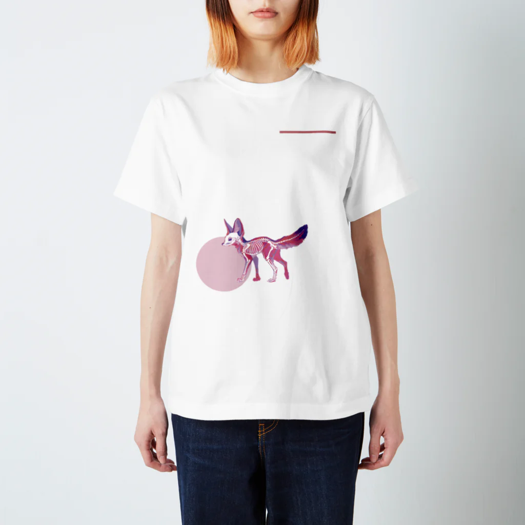 どうぶつのホネ、ときどきキョウリュウ。の フェネックのホネ Regular Fit T-Shirt