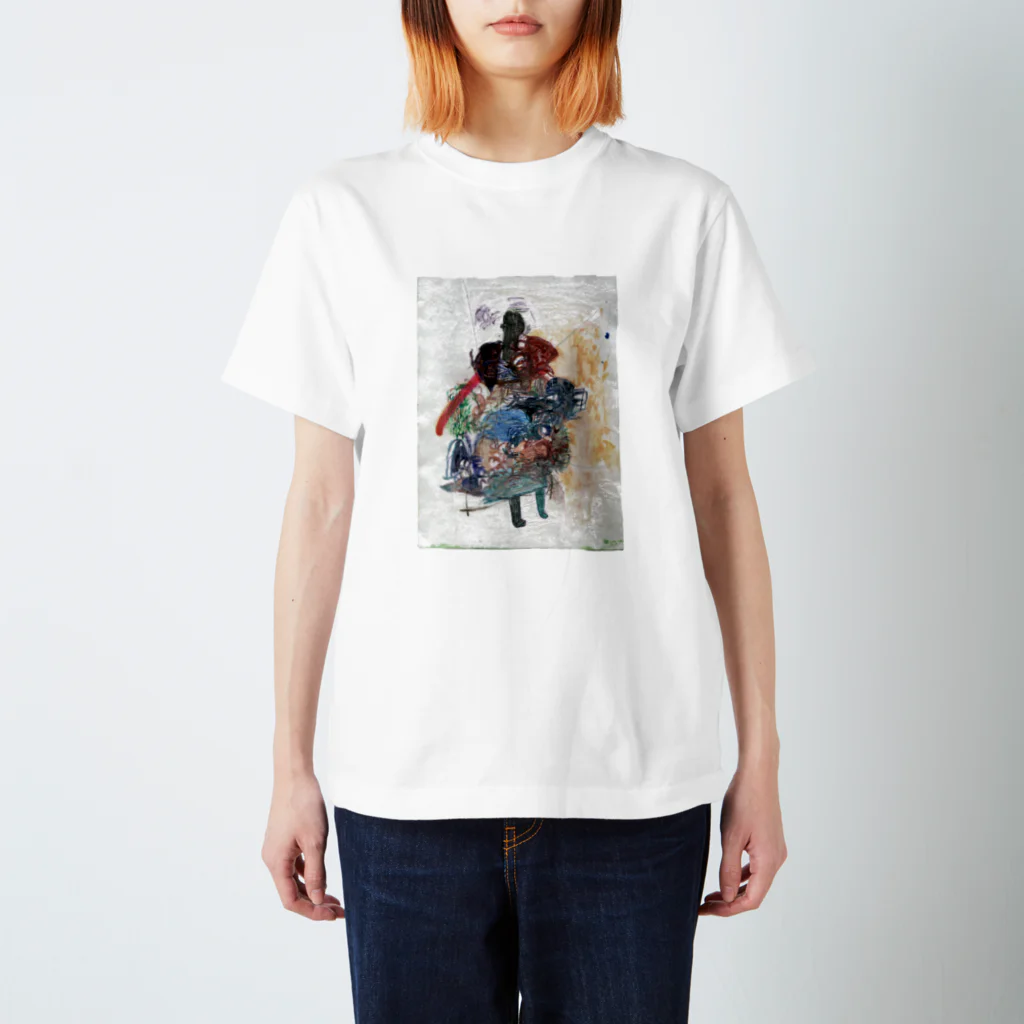 ふっかふっかひゅーんの(front)ひと(back)いろ Regular Fit T-Shirt