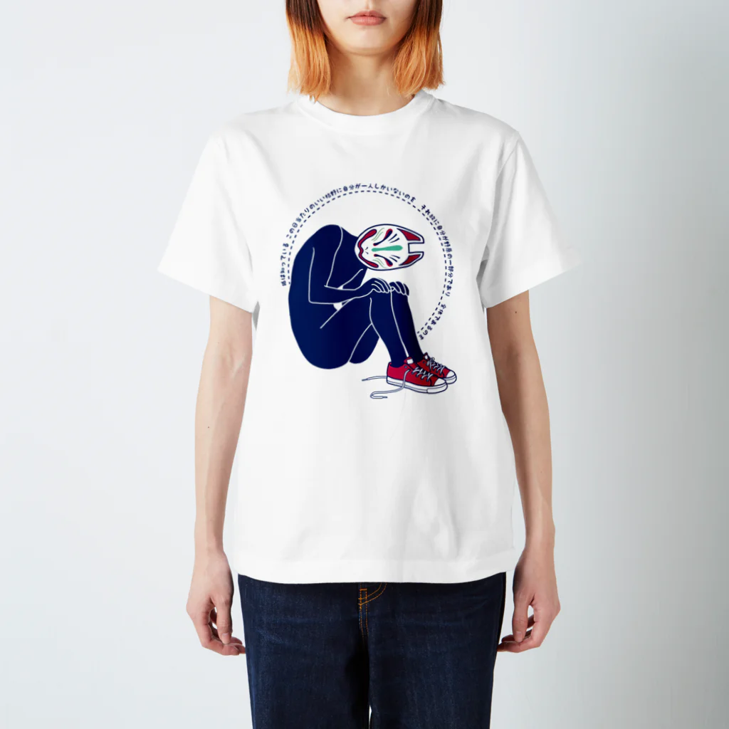 青ノ樹の狐面マン スタンダードTシャツ