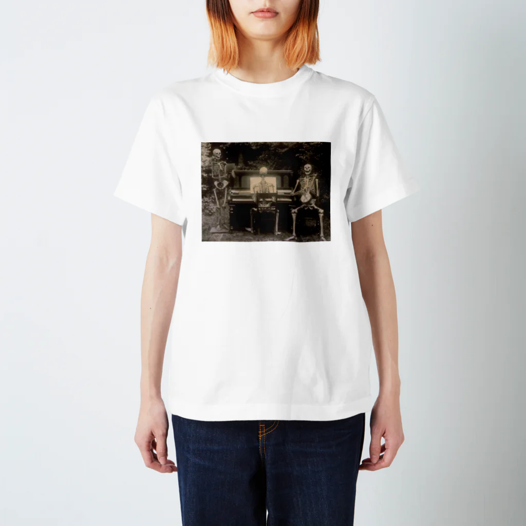 VintageのThree skeletons at the piano スタンダードTシャツ