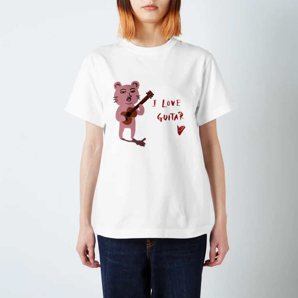 TACAのグッズ売り場のピン君 I LOVE GUITAR スタンダードTシャツ