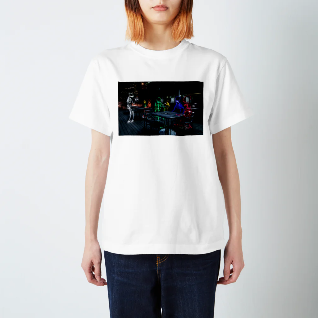 816photographyのライトペイントアート"midnight cafe" スタンダードTシャツ