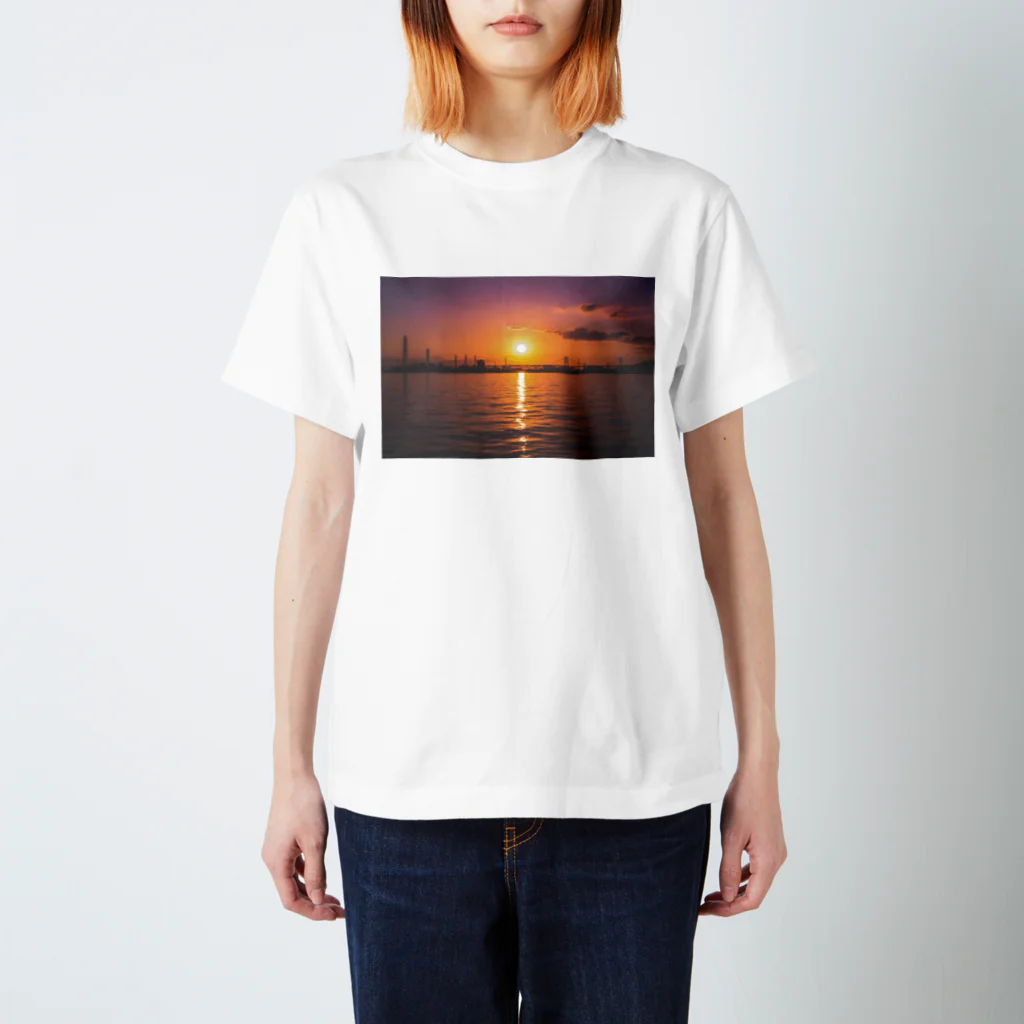 やまぴーの瀬戸内海と夕日シリーズ　 スタンダードTシャツ