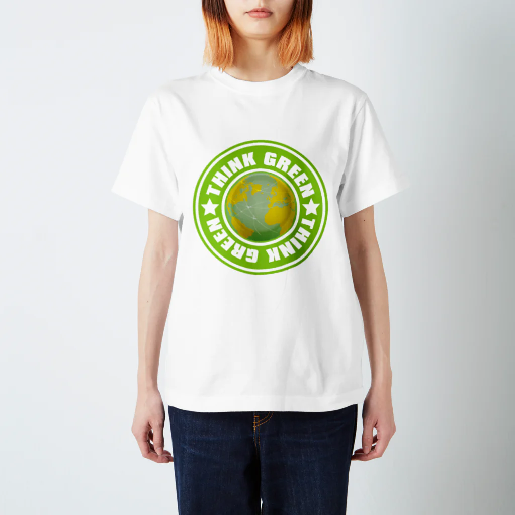 AURA_HYSTERICAのThink_Green Regular Fit T-Shirt