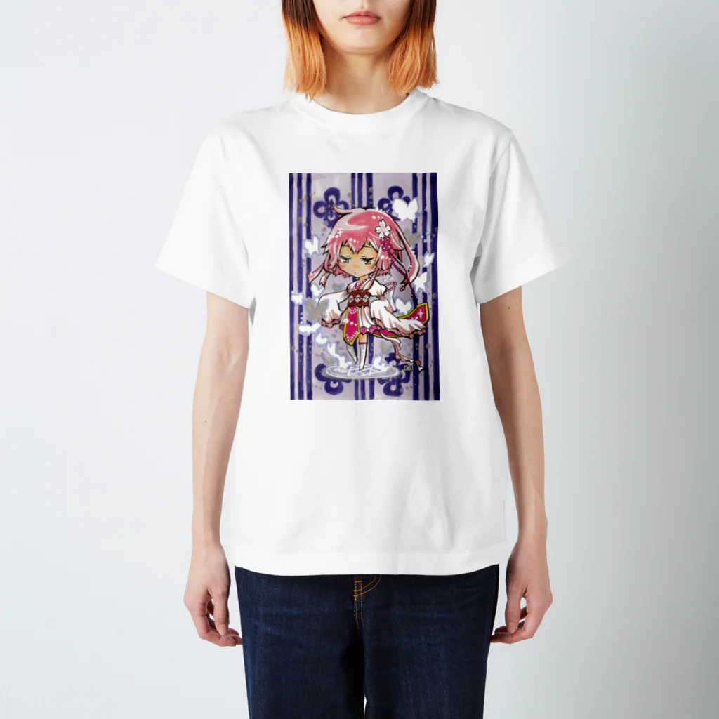 松(絵描き)の魔法少女★夢路 てぬぐい風 スタンダードTシャツ