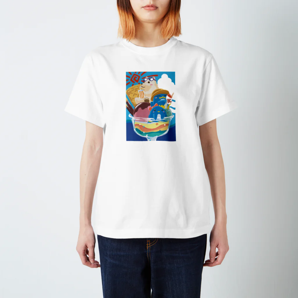 もけもけこけこクリエイト枠の夏祭りパフェ Regular Fit T-Shirt