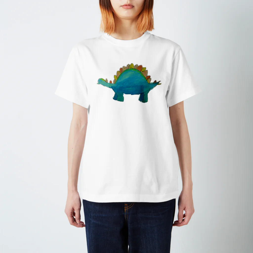 maggiolataの朝の海の色した恐竜 スタンダードTシャツ