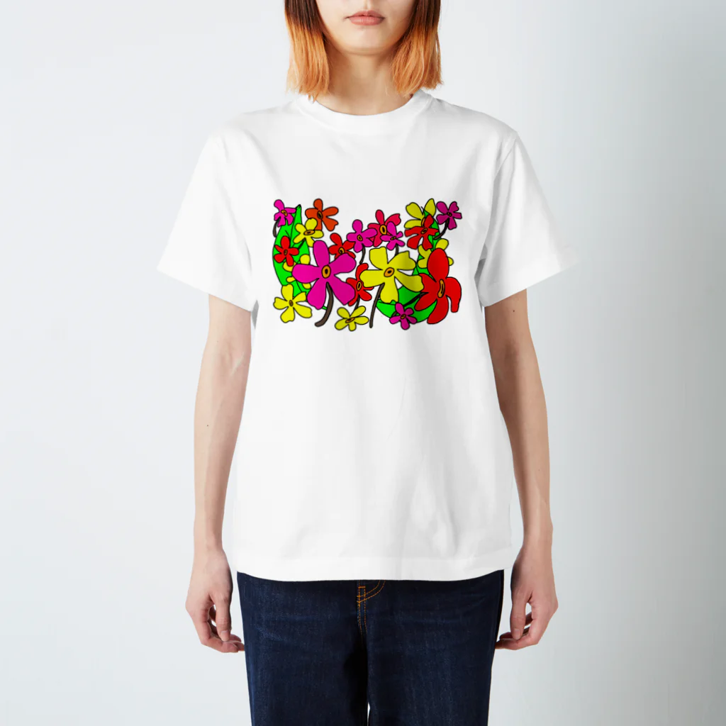 tsuki-hiroの手書きのお花 Regular Fit T-Shirt