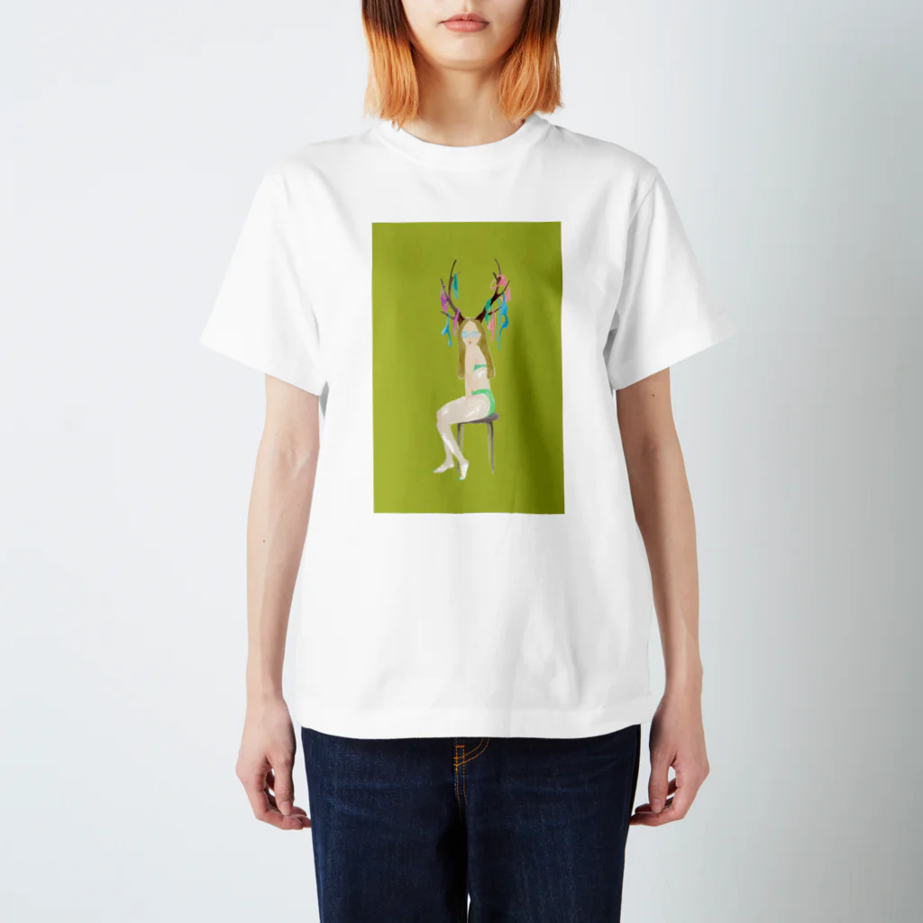 真夜中の手がみの鹿女　みどりちゃん スタンダードTシャツ