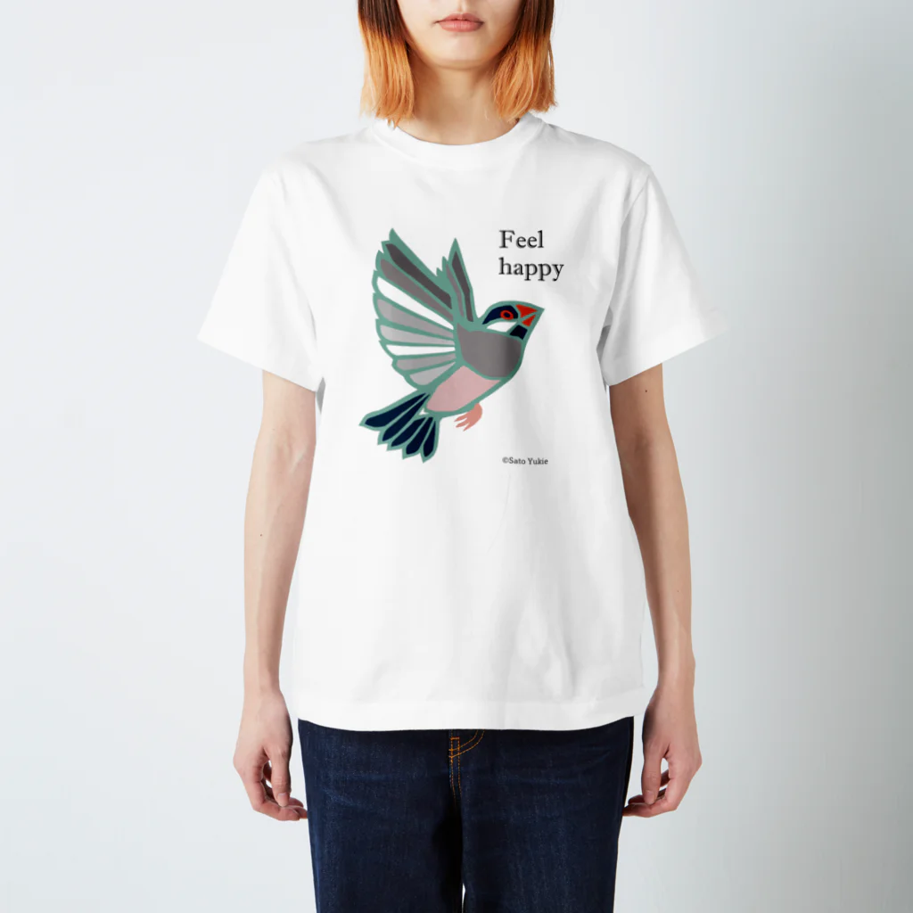 サトウユキエのハッピー文鳥・桜文鳥 スタンダードTシャツ