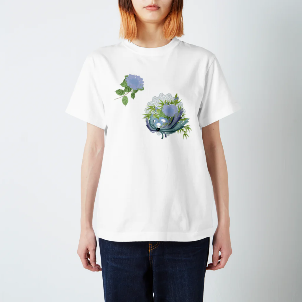 nekochanの紫陽花と朝顔 Regular Fit T-Shirt