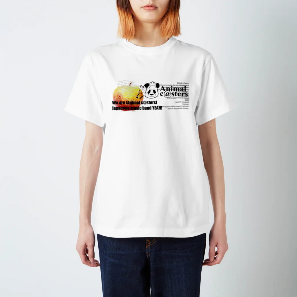 Animal c@sters バンドオリジナルグッズのAnimal c@sters ロゴ＆林檎 デザイン 티셔츠