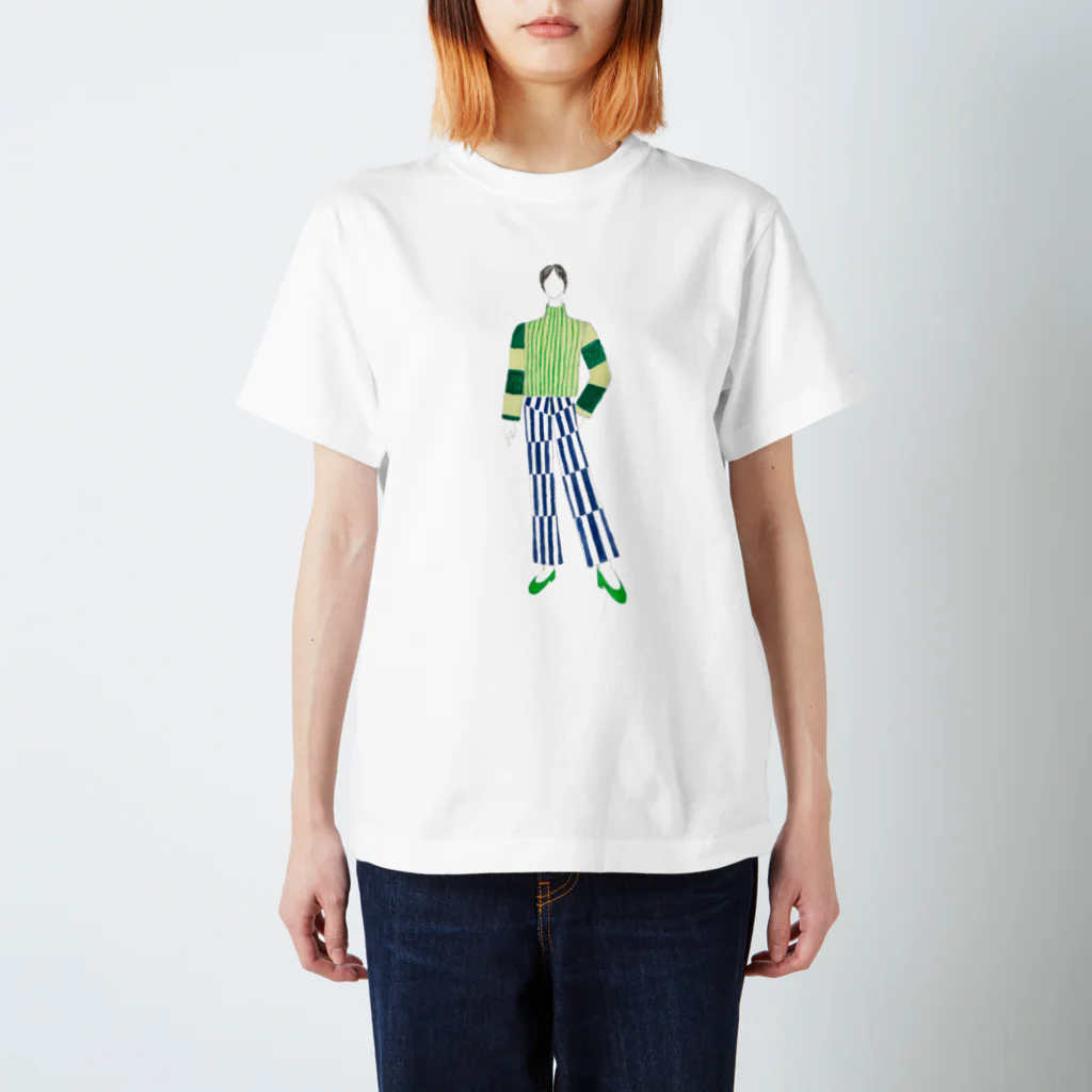 Makoto／真珡のストライプの林 Regular Fit T-Shirt