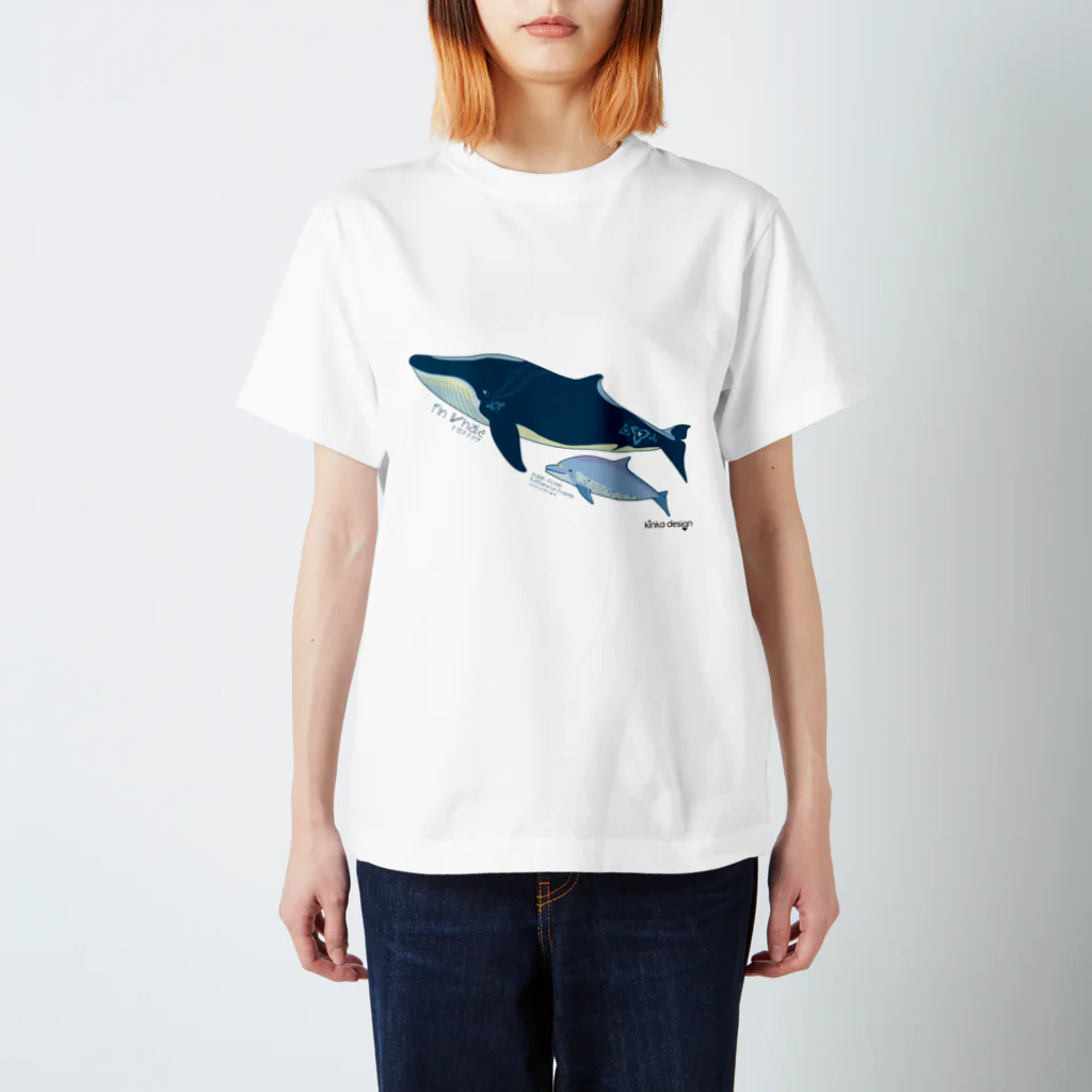 Kinkadesign うみのいきものカワイイShopのナガスクジラとミナミハンドウイルカ  Regular Fit T-Shirt