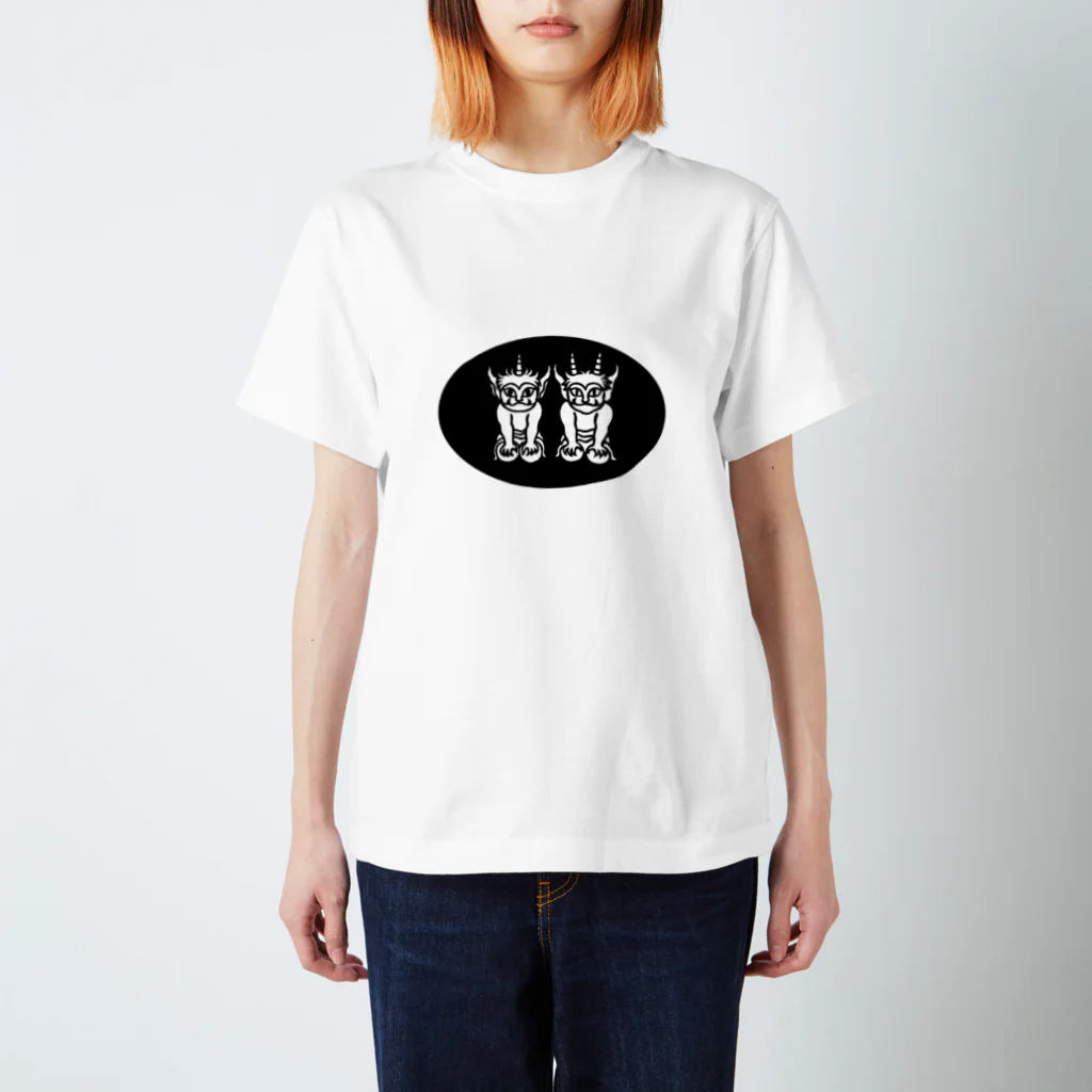 ツバメ堂のふたりの子鬼（楕円） Regular Fit T-Shirt