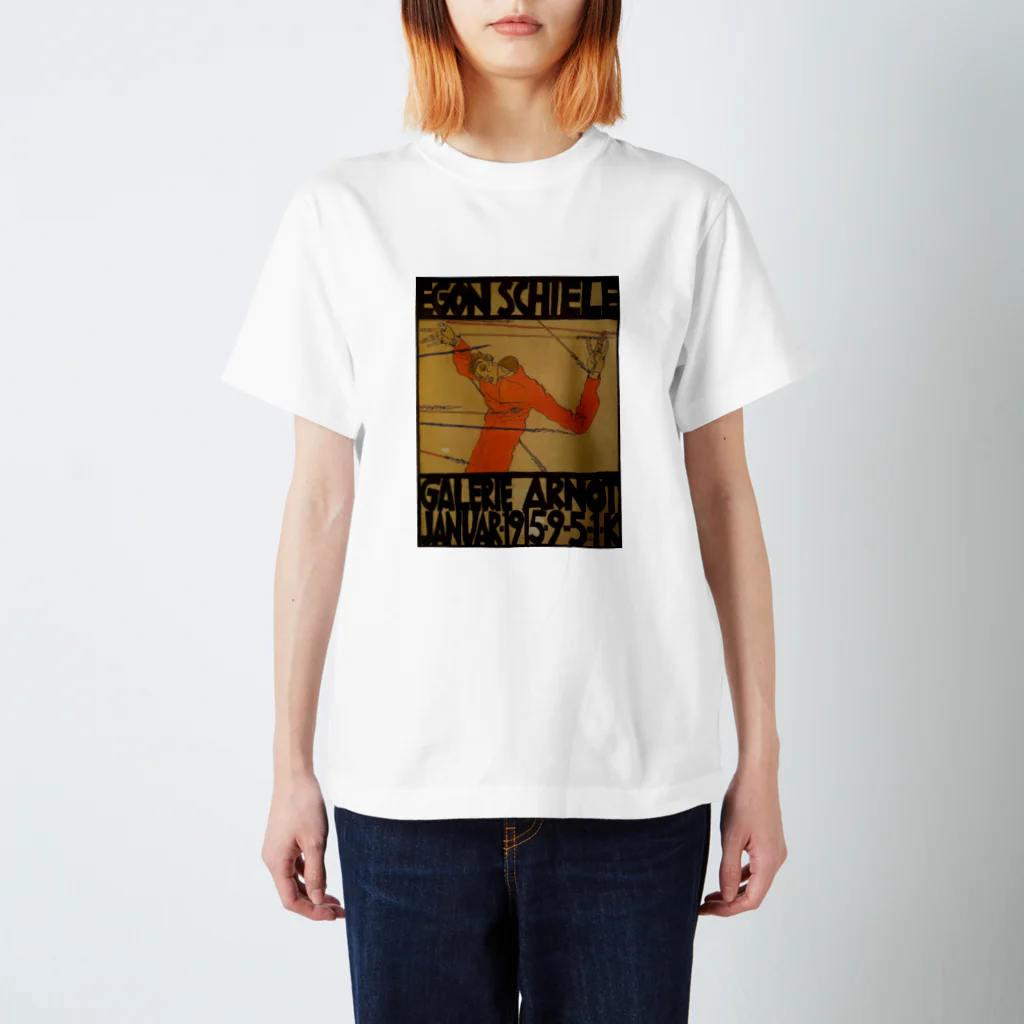 Art Baseのエゴン・シーレ / 1914 /Self Portrait as St. Sebastian (poster) / Egon Schiele スタンダードTシャツ