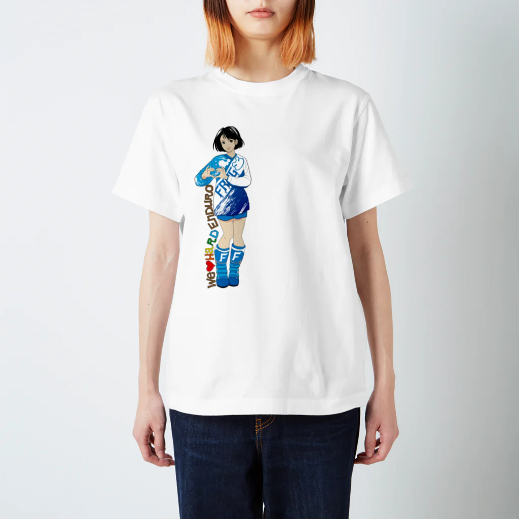 ゲロいＴシャツ屋さんのHARD ENDURO GIRL/BLUE Regular Fit T-Shirt