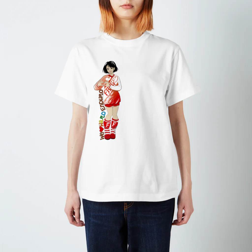 ゲロいＴシャツ屋さんのHARD ENDURO GIRL/RED Regular Fit T-Shirt