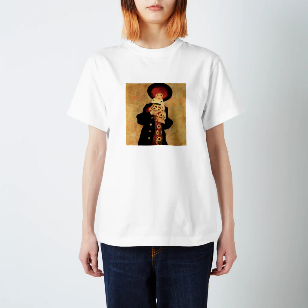 Art Baseのエゴン・シーレ / 1909 / Woman with Black Hat / Egon Schiele スタンダードTシャツ