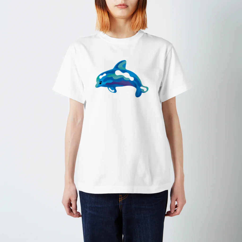 ゆりののイルカちゃん風船（ブルー） スタンダードTシャツ