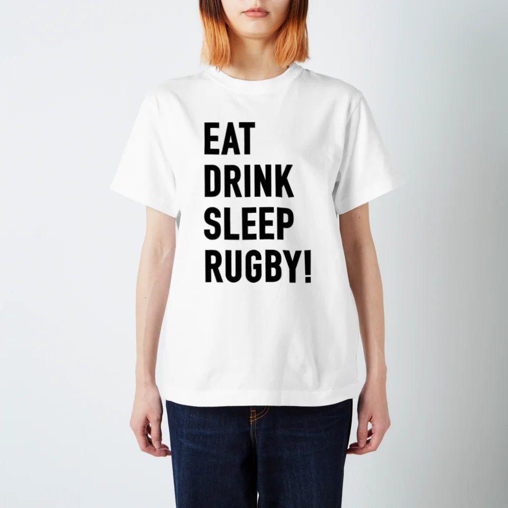 hash_designの食べて飲んで寝てラグビー！ スタンダードTシャツ