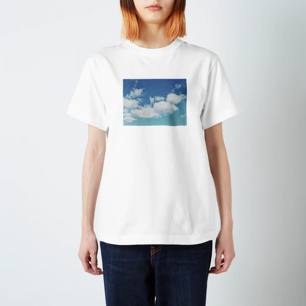 そら豆の気まぐれの青と白 Regular Fit T-Shirt