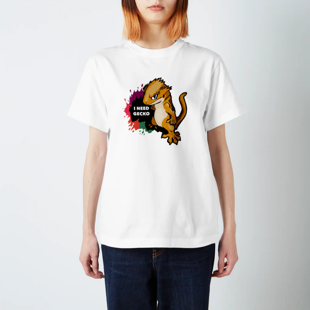 nnn Geckosのクレステッドゲッコーくん I NEED GECKO② Regular Fit T-Shirt