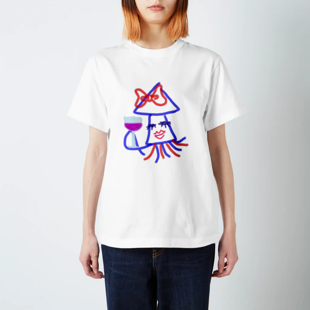 reicherryのいか嬢ワインたしなむ。 Regular Fit T-Shirt