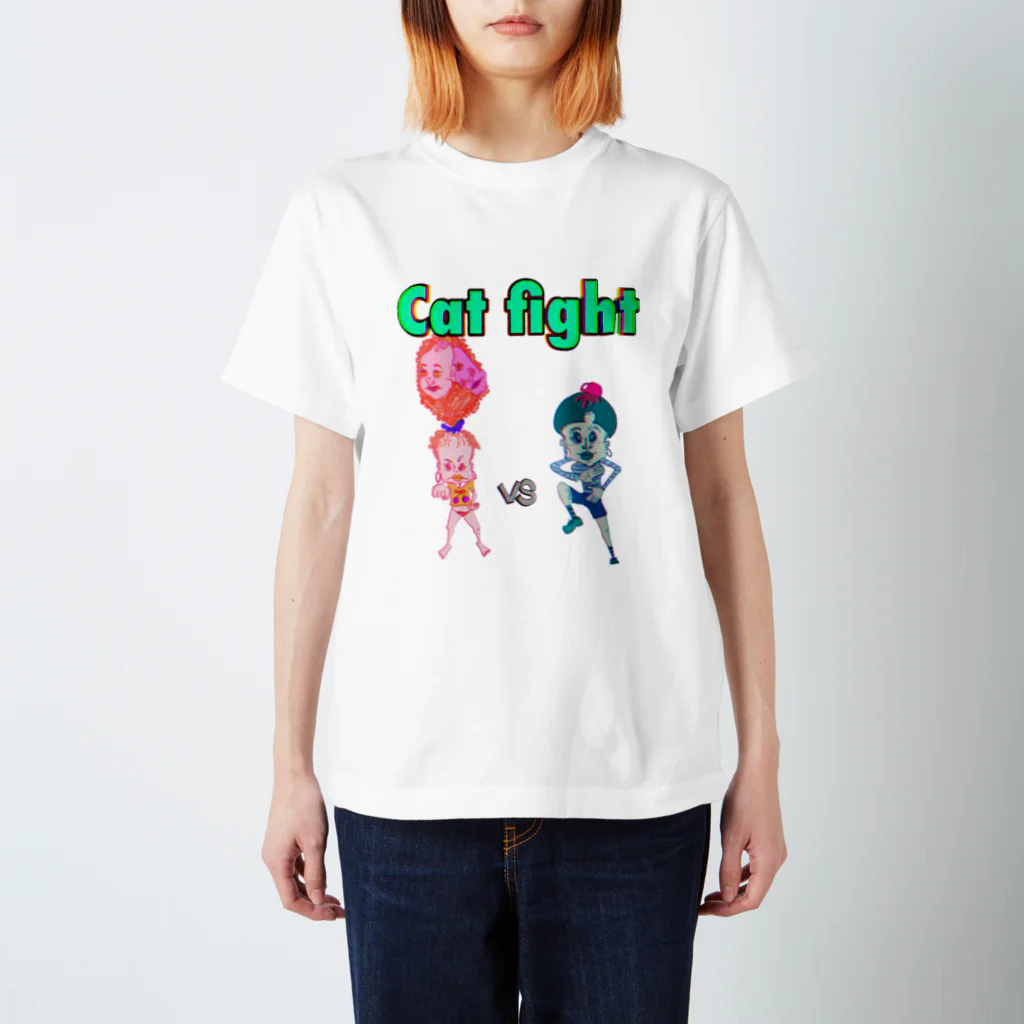 momos-artのCat fight スタンダードTシャツ