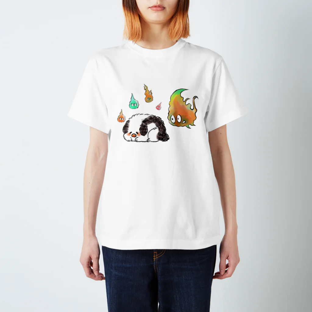 百±一のふわふわすねこすり スタンダードTシャツ