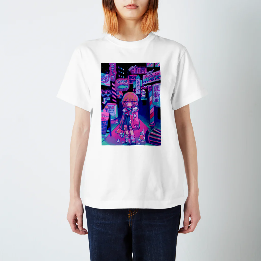 ひろまるの夜のネオン街 スタンダードTシャツ