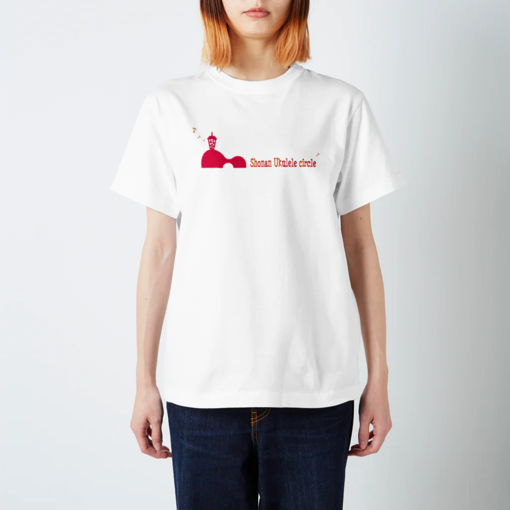 chikubanfのShonanUkuleleCircleTシャツピンク スタンダードTシャツ