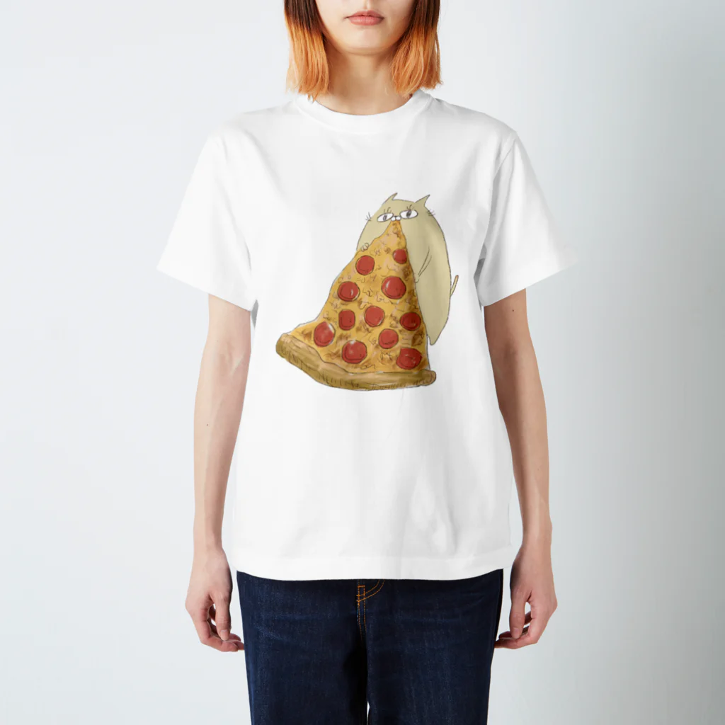 ぐーにゃんのごちそうさがしのpizza time(ぐーにゃん) スタンダードTシャツ