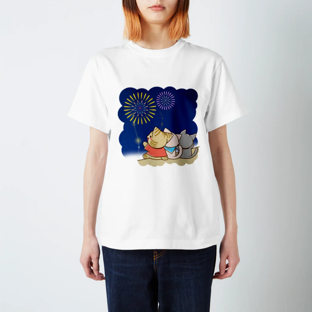 おりーぶりーぶのすずにゃん　花火 スタンダードTシャツ