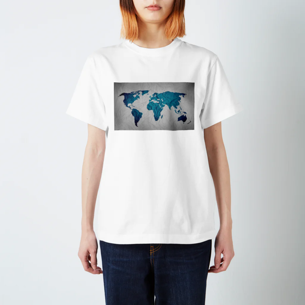 Sakura-yuanの氷と水の世界地図 スタンダードTシャツ