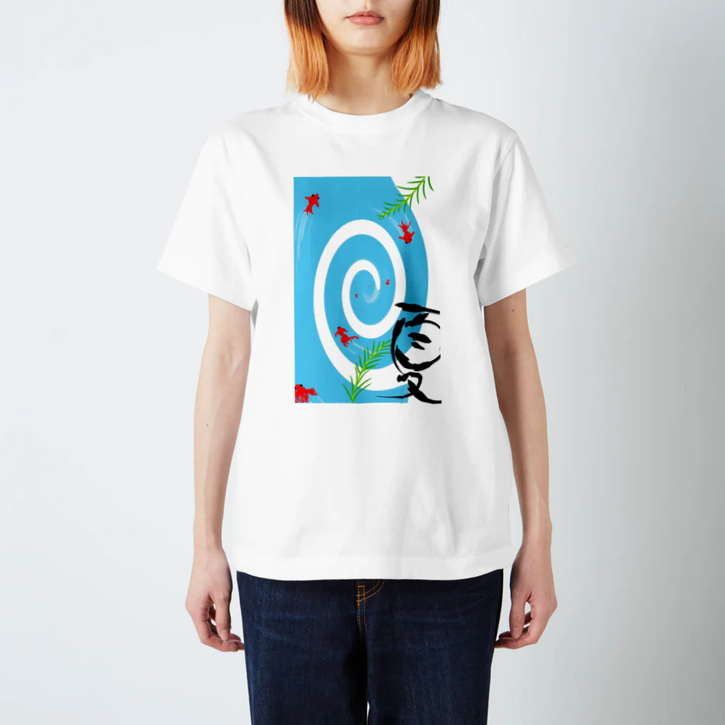 あかねこ＊殺処分を０にの夏、金魚。 スタンダードTシャツ