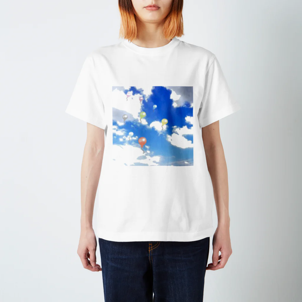 谷田部㌀⑨の空と風船 スタンダードTシャツ