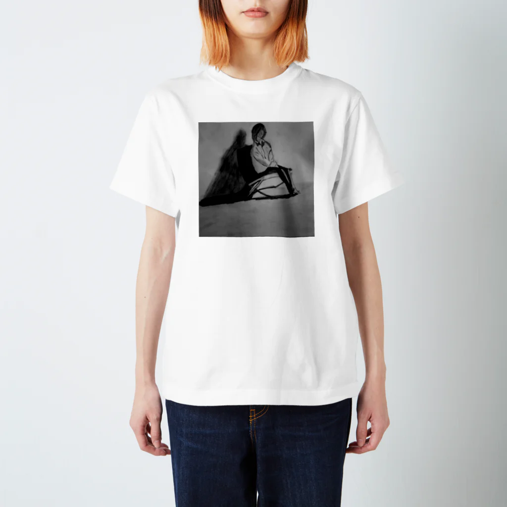 ネギトロのモノクロ絵画 Regular Fit T-Shirt