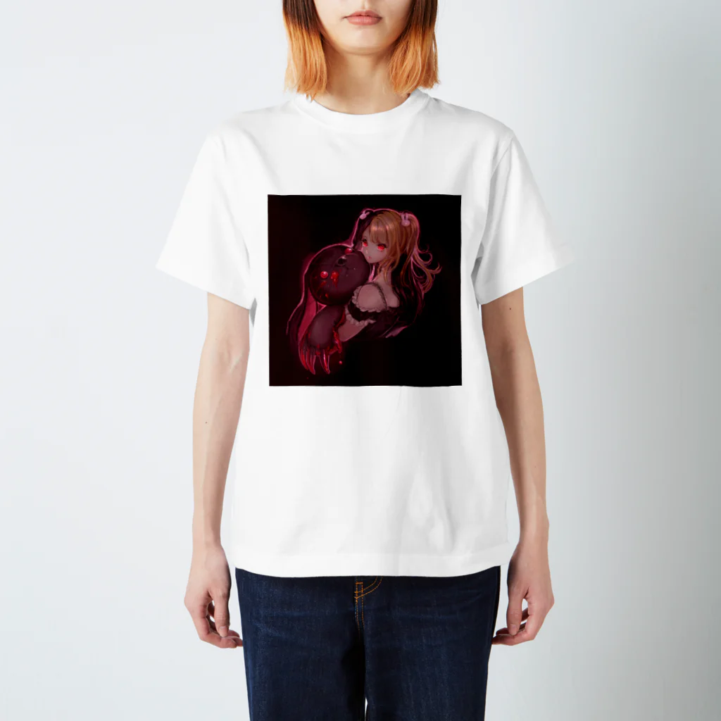 女の子の絵しょっぷのうさぎとお友達の女の子 Regular Fit T-Shirt