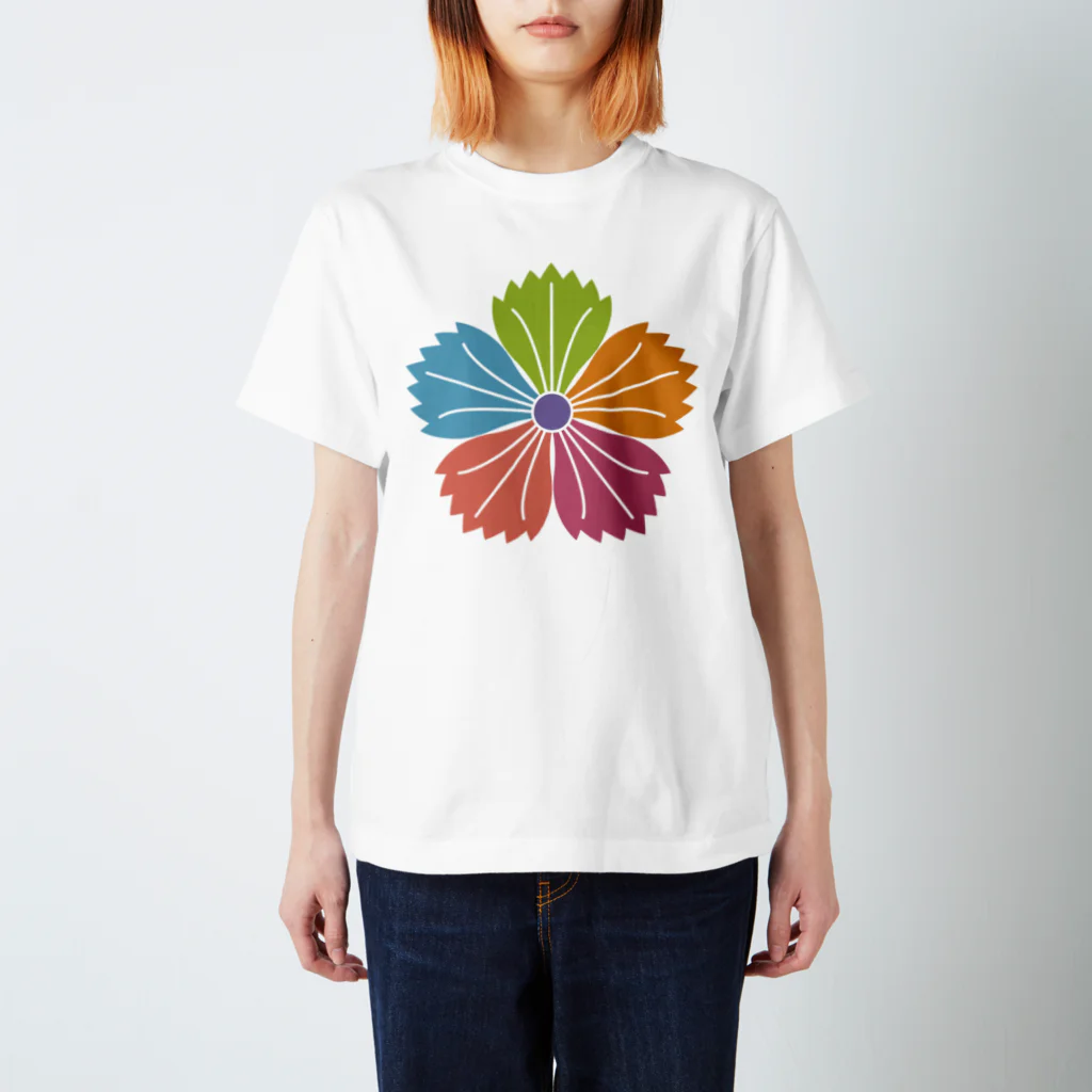 色重ね家紋／colorful_kamonの［色重ね家紋］撫子 Regular Fit T-Shirt