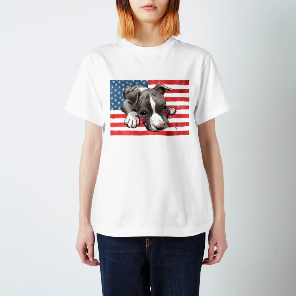 shop あこ猫犬屋のアメリカン・ピットブル・ベビ スタンダードTシャツ