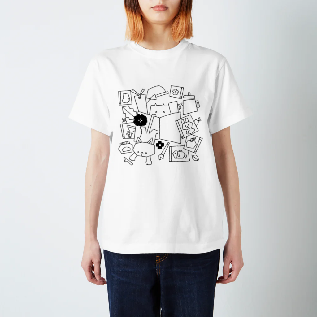 Illustrator イシグロフミカのBOOKCATCOFFEE スタンダードTシャツ