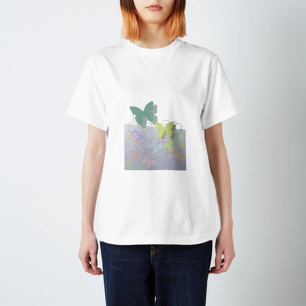 暑山グッズショップの花蝶グラデ スタンダードTシャツ