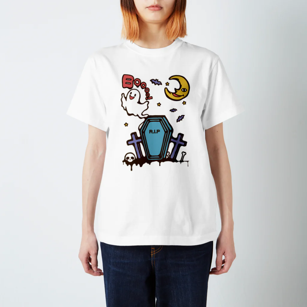 Cɐkeccooのお墓からばぁ!おばけちゃん‐パステル Regular Fit T-Shirt