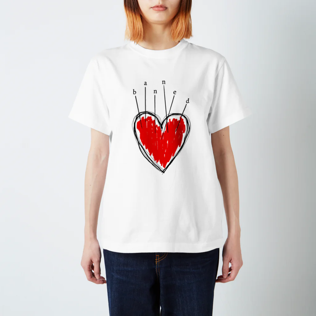 bannedのbanned heart White スタンダードTシャツ